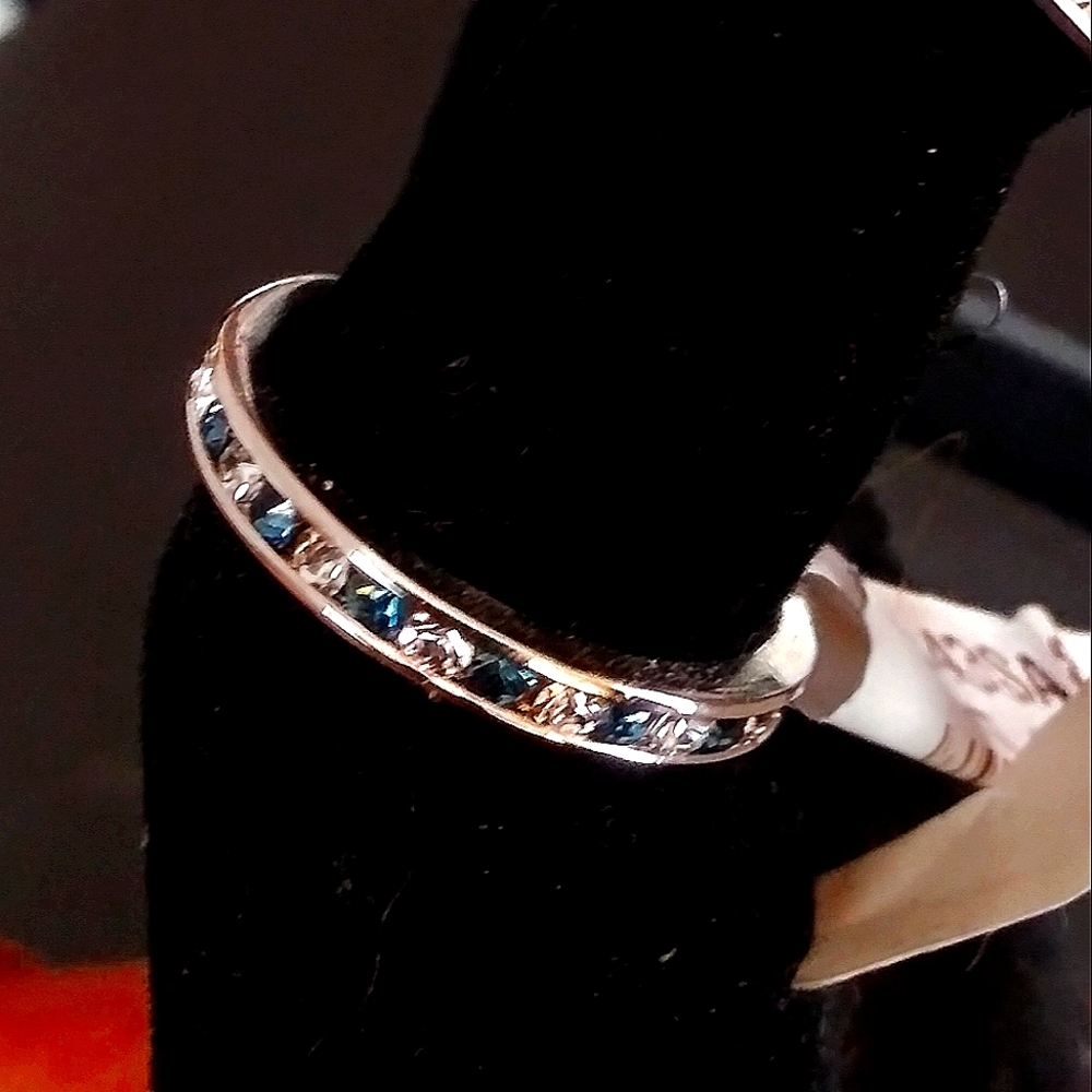 Fine High Quality Simulated Ruby and Diamond Bands. SZ 8